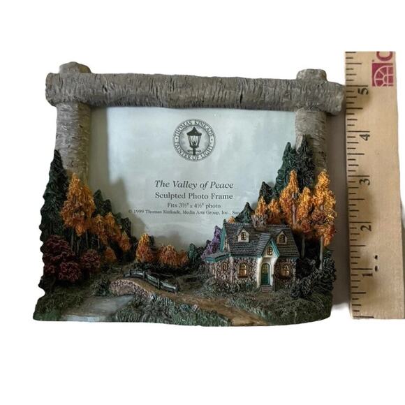Thomas Kinkade Valley of Peace Sculpted Picture Photo Frame VTG 1999 Landscape - Picture 5 of 7
